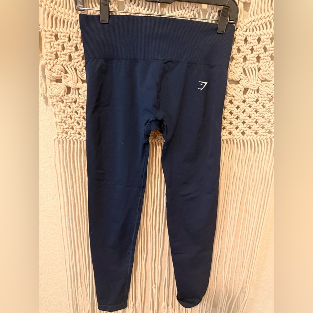 Gymshark‎ Navy Blue Leggings Medium – Women’s High-Waist Gym, Workout Activewear
